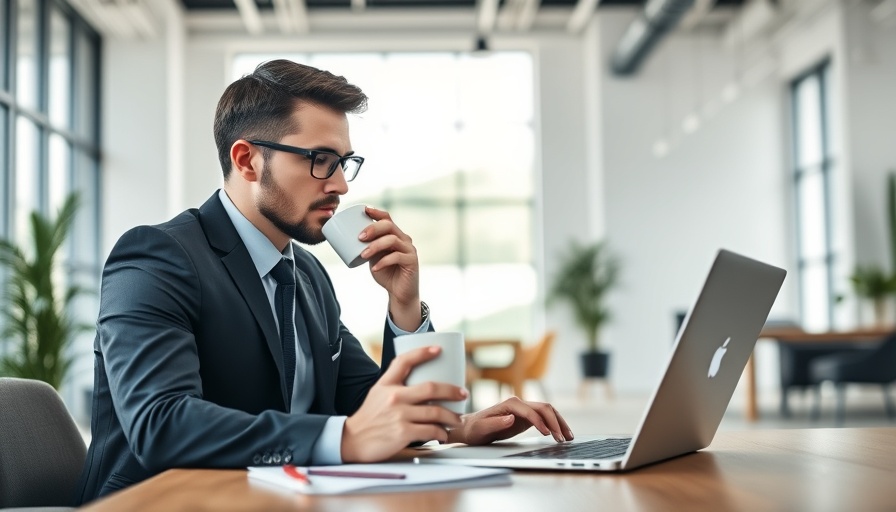Business professional working in open office, illustrating startup success.
