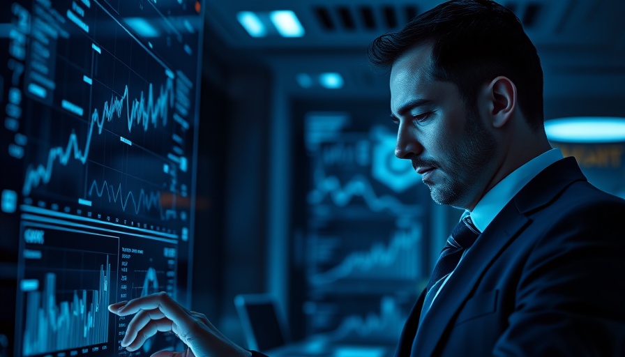 Businessman interacting with digital graphs, showcasing anticipated Paid Media Shifts in Performance Marketing 2025.