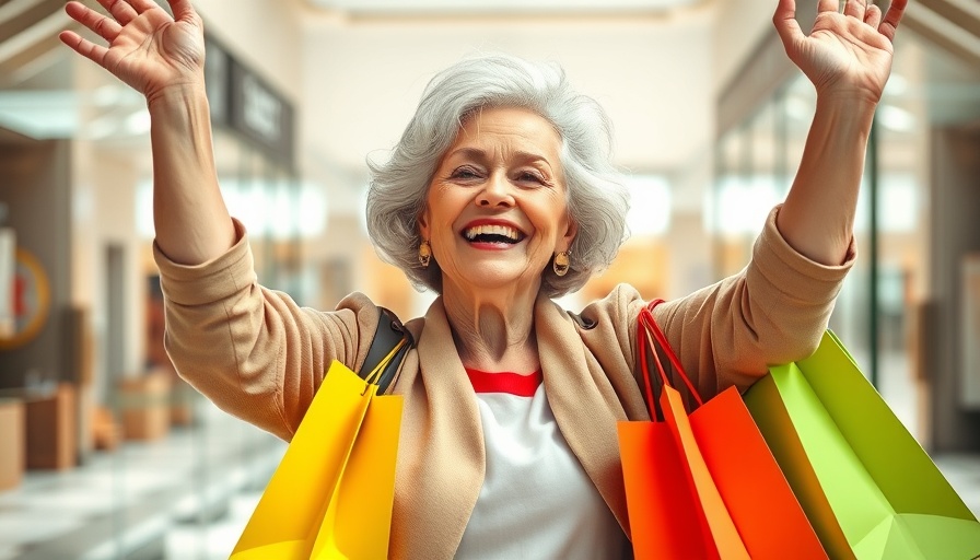 Joyful older woman shopping, highlighting why consumers love shopping.