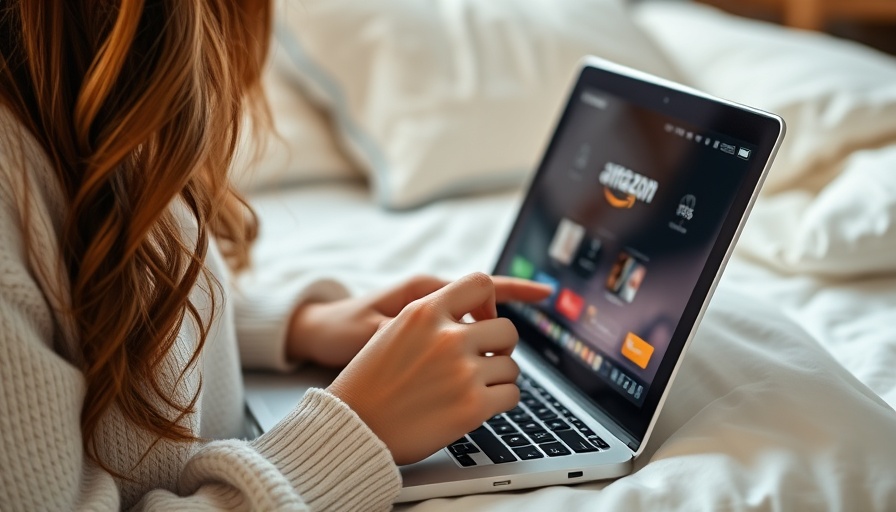 Woman using Amazon Launchpad on laptop, holding credit card.