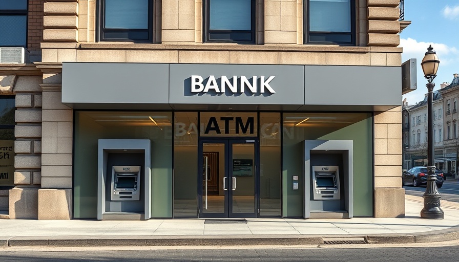 Sleek modern ATMs on bank facade, ATM for your business