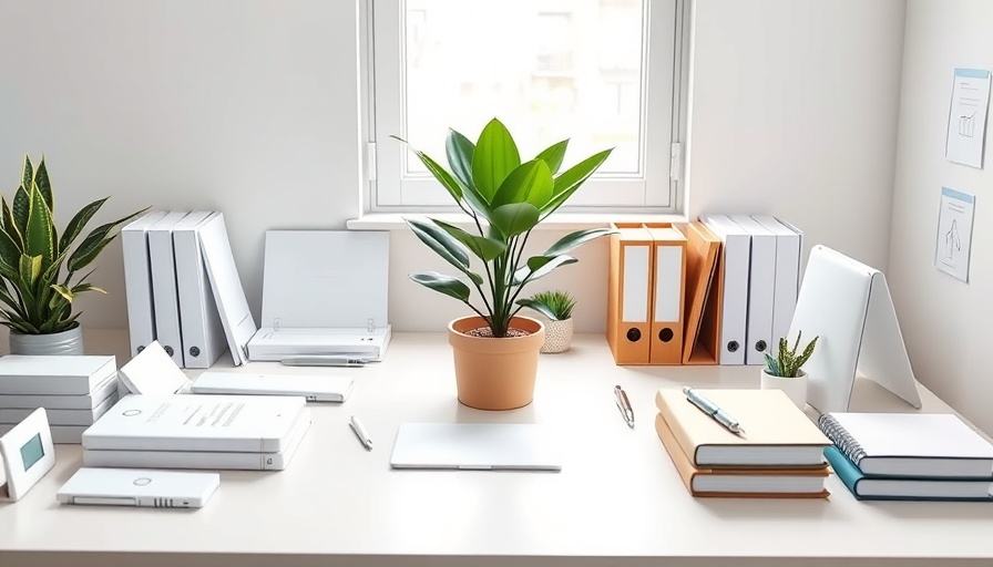 Minimalist desk setup with plant, symbolizing local news website launch.