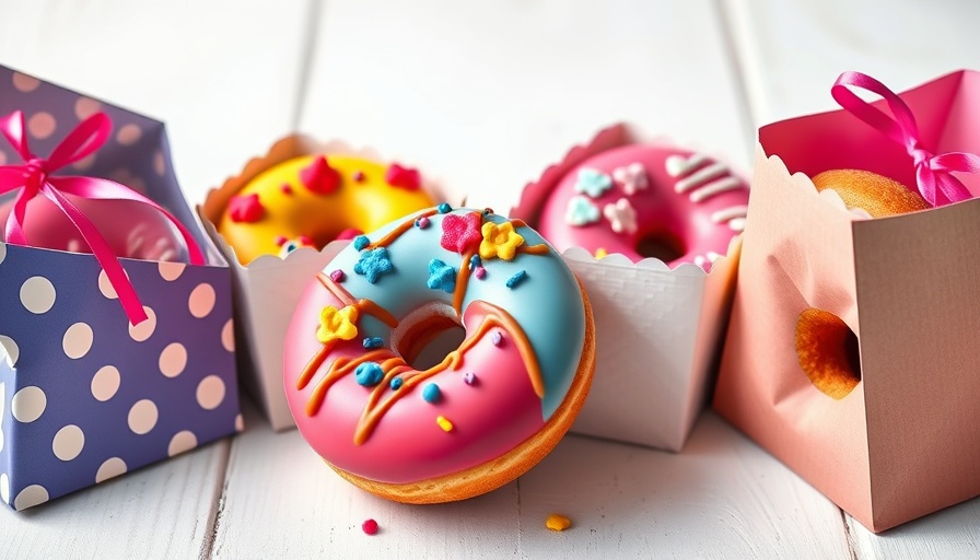 Colorful donuts in gift bags, how to open a donut shop inspiration.