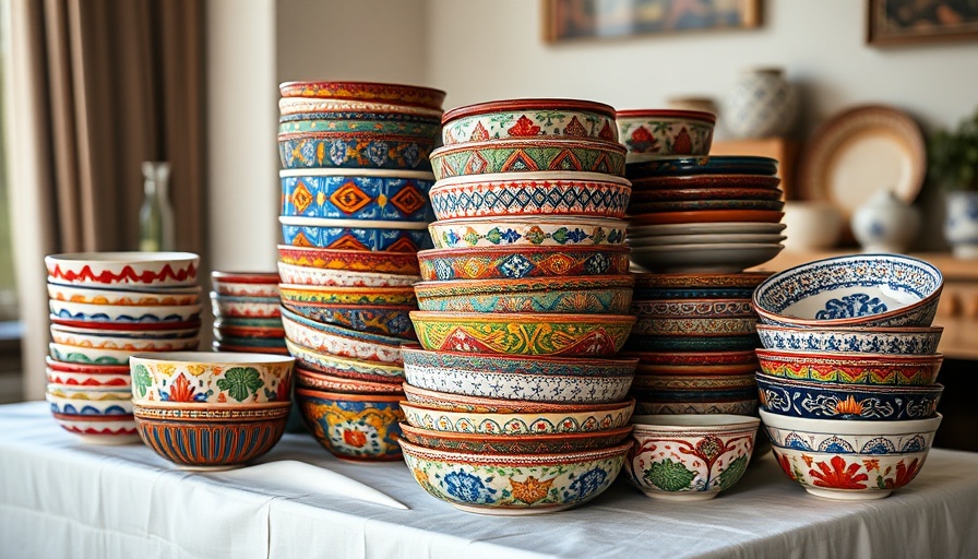 Decorative ceramic plates and bowls with intricate patterns, showcasing 2023 furniture market trends.