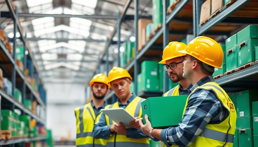 Retail workers doing inventory check in a warehouse.