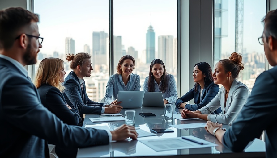 Business professionals discussing China's five-year plans governance.