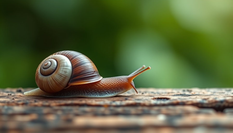Close-up of a snail moving slowly, symbolizing slow sales.