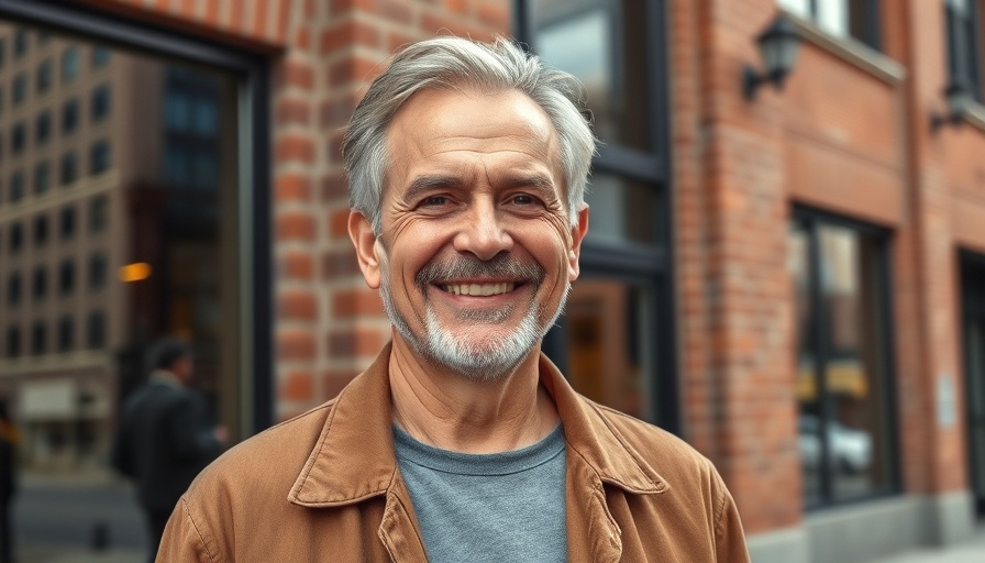 Inspirato and Buyerlink Merger image of a smiling man outside a modern brick building.