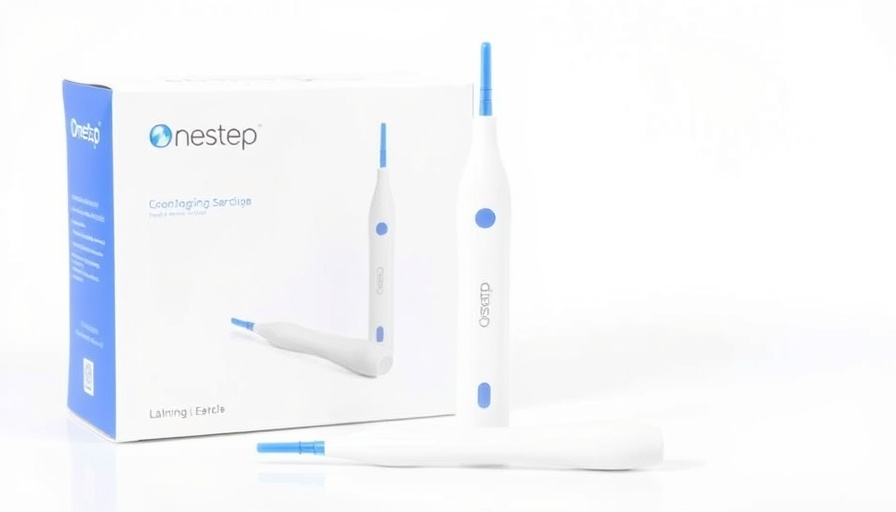 Onestep lancing device with blue lancet and packaging