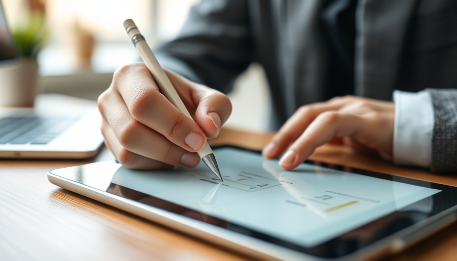 Person filling out application form on tablet for H-2B Visa for Seasonal Work.