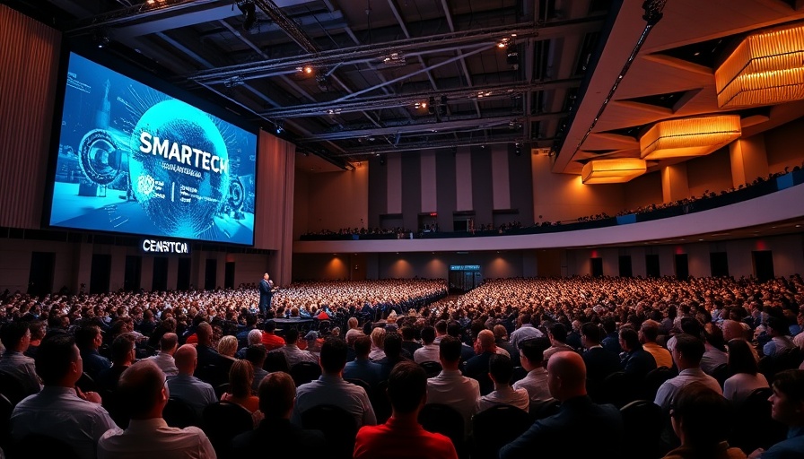 Presentation on Full-Link Smart Home Ecosystem in a large conference hall.
