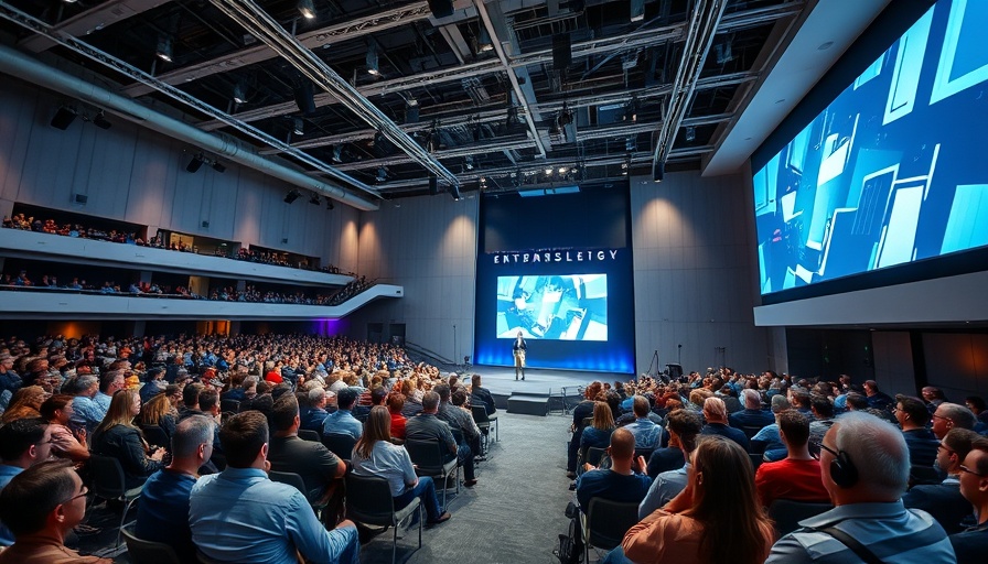 Large conference on full-link smart home ecosystem presentation with audience.