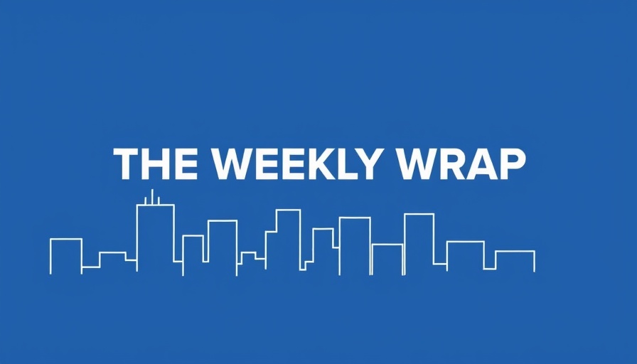 Minimalist cityscape graphic with 'The Weekly Wrap' text.