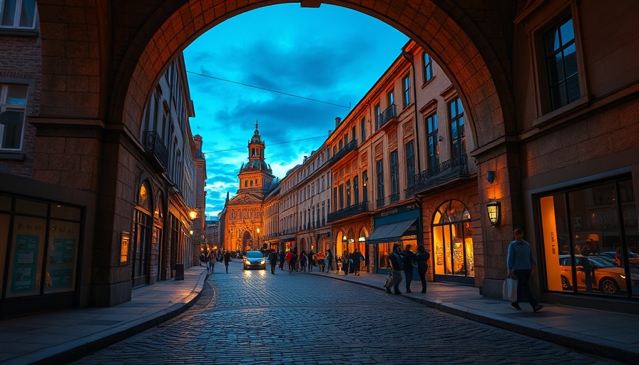 View through an archway showcasing Main Street programs.