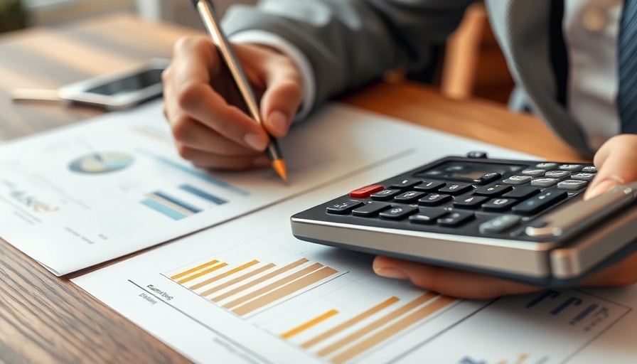 Close-up of calculating breakeven in units with charts and calculator.