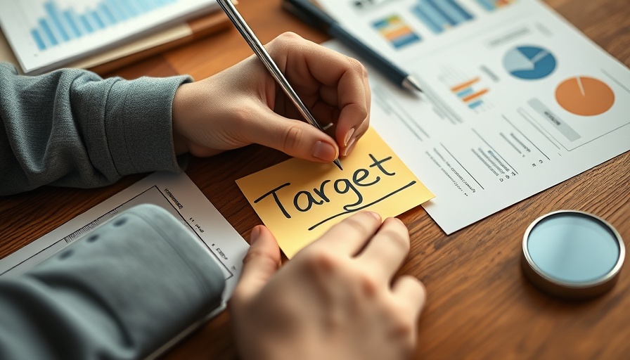 Enhance Writing and SEO Skills at a desk with a focus on a 'Target' note.