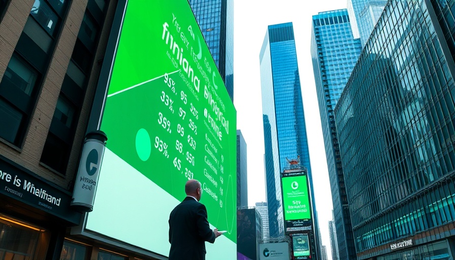 Financial marketing billboard in Times Square with private markets access theme.
