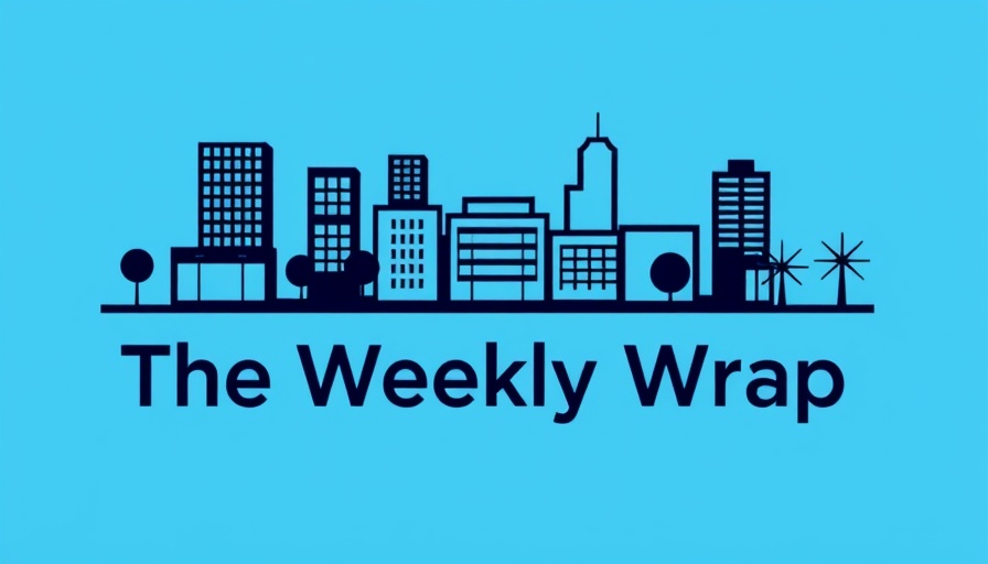 Simplistic cityscape logo with 'The Weekly Wrap' text.