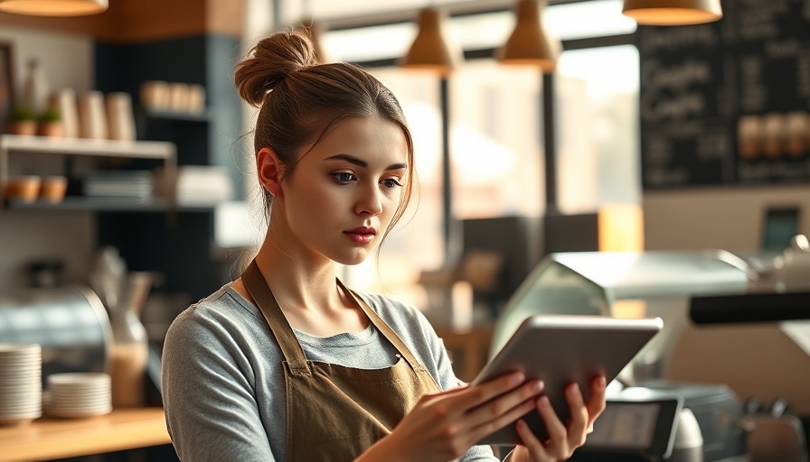 Young woman in coffee shop practicing calculated risks in small business.