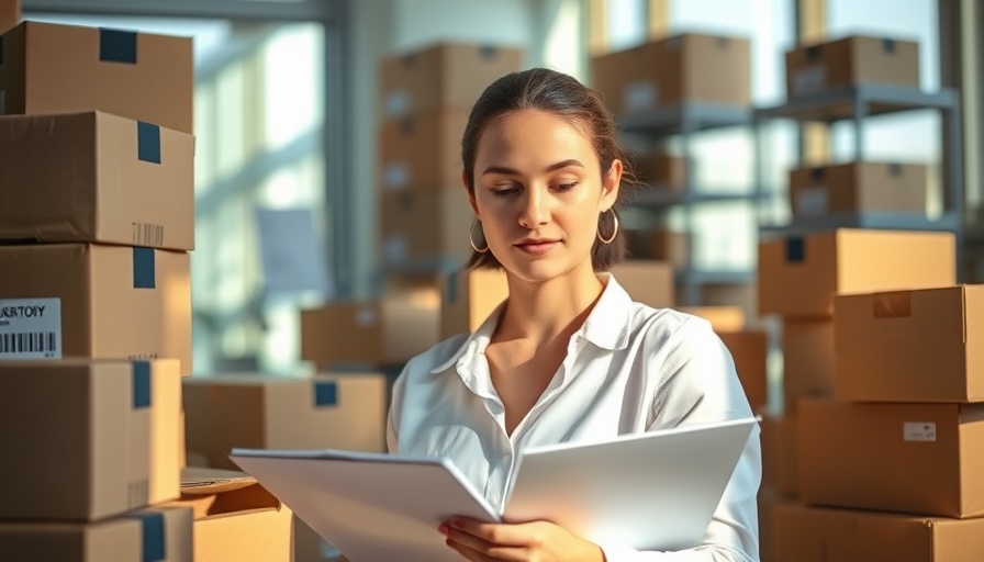 Young woman contemplating inventory system benefits in office.