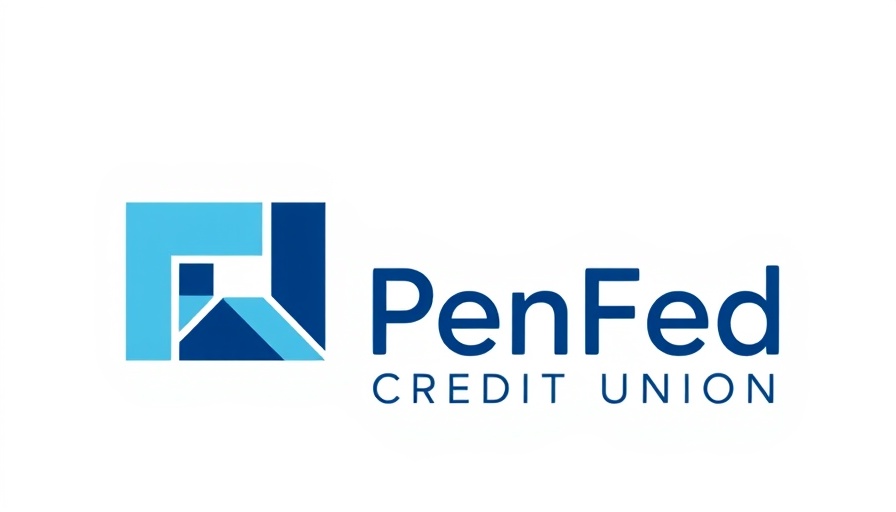 PenFed Credit Union logo, blue geometric design.