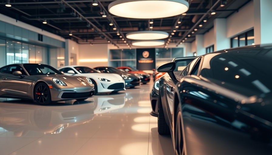 Effective retail showroom design featuring sleek cars and strategic lighting.