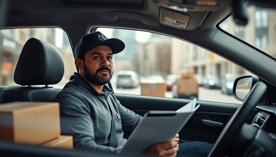 Become an Amazon Flex Driver - driver in car with packages and documents