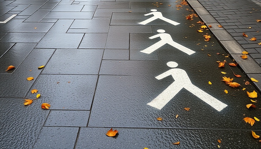 Painted pedestrian symbols illustrating ethical infrastructure importance in cities