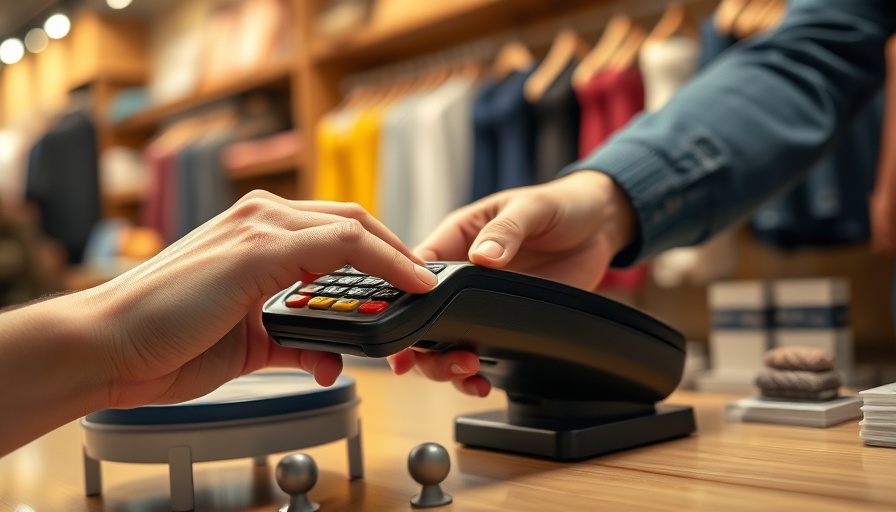 Square Point of Sale transaction in a boutique setting.