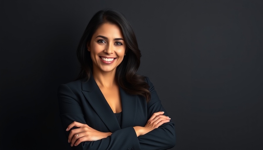 Confident businesswoman showcasing leadership in a studio portrait.