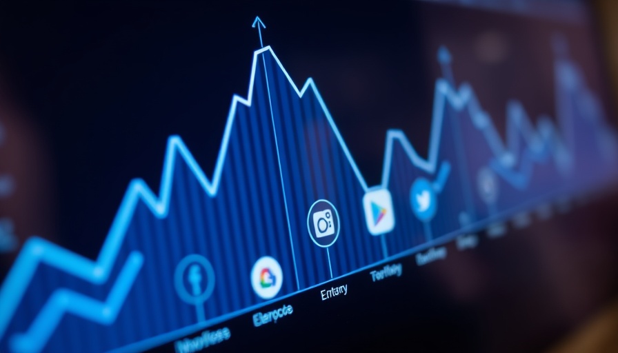 Digital interface displaying online metrics with social media icons for AI-driven customer engagement.