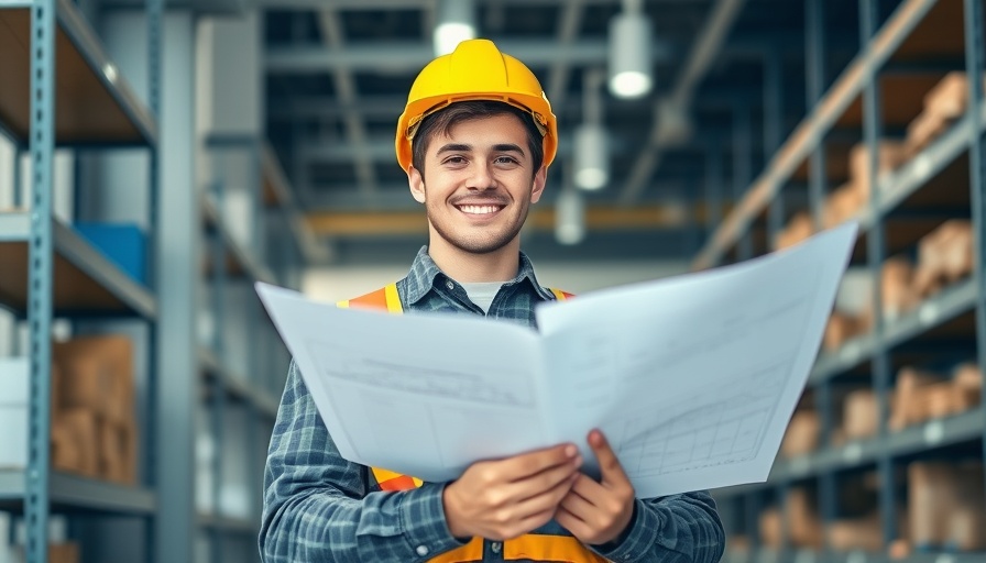 Confident construction worker with blueprint, a key for essential plan templates for project management.