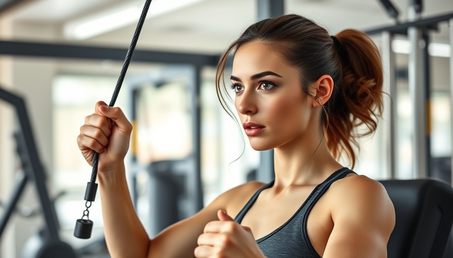 Young woman exercising with lat pulldown for 7 Types of Trainings.