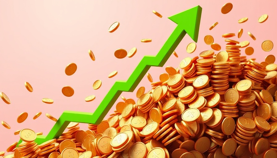Illustration of revenue growth with green trend line and gold coins suggesting fastest-growing software companies revenue growth 2024.