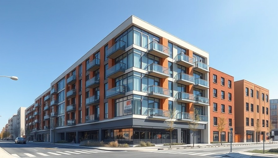 Modern building in urban setting for domestic violence shelter locations.