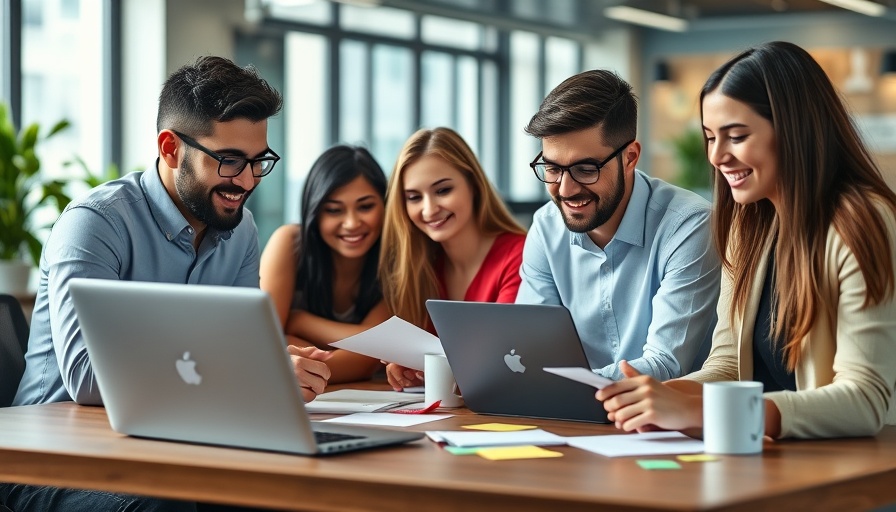 Young professionals collaborating on onboarding in a modern office.