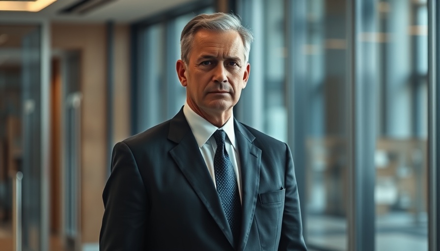 Middle-aged man in a suit in a modern office, conveying BCN Telecom growth AI integration.
