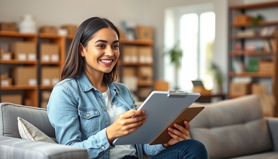 Woman checking inventory on sofa, Ecommerce Inventory Management Software