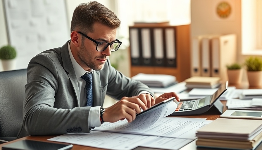 Focused business person calculating expenses during Texas DBA filing process.