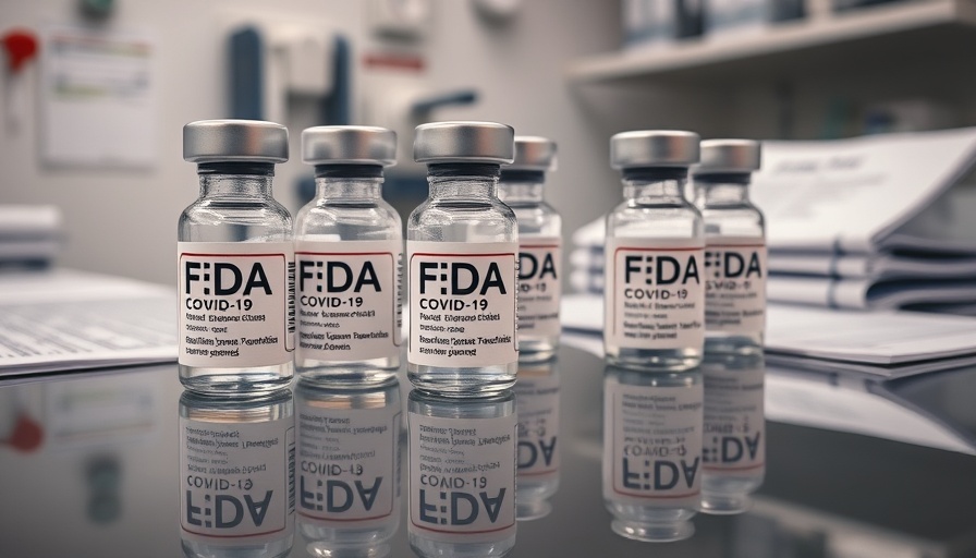 FDA COVID-19 vaccine vials with medical documents in a clean environment.