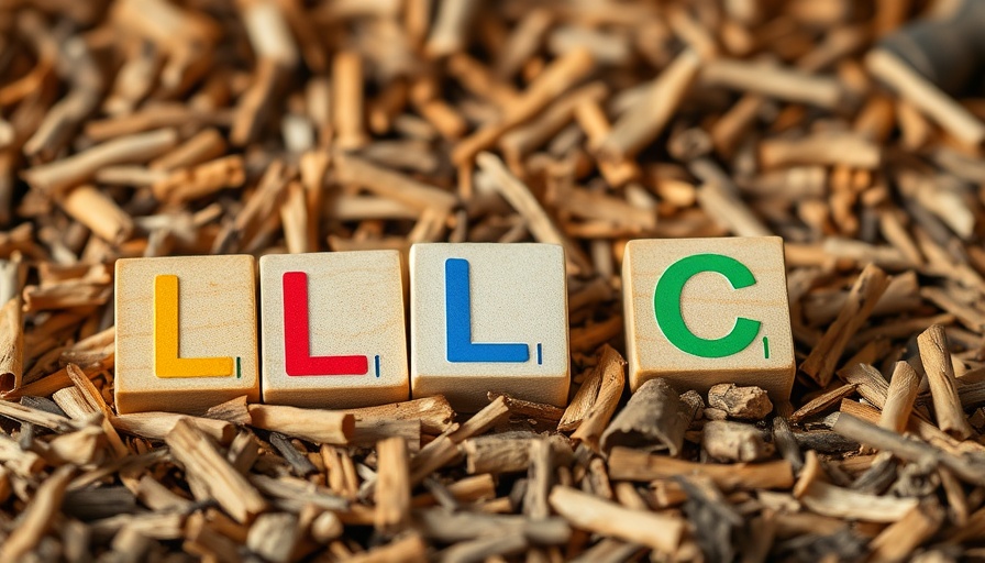 LLC Doing Business As concept with wooden blocks on wood shavings.