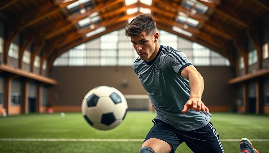 Effective Technical Training Examples: Soccer player focused on kick indoors.