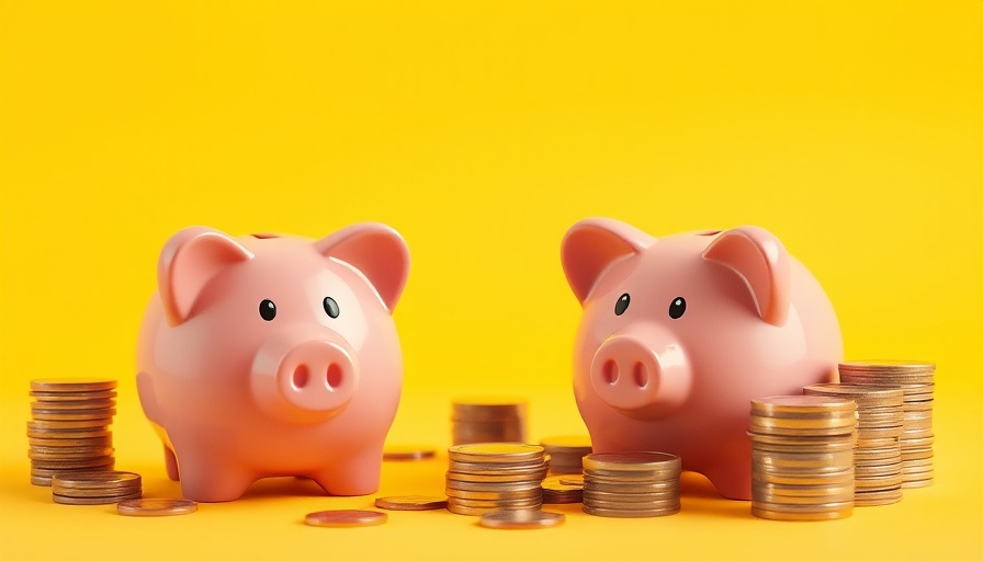 Pink piggy banks and coins for financial planning and budgeting.