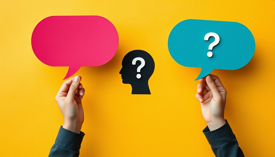 Illustration of business myths with speech bubbles and question mark.