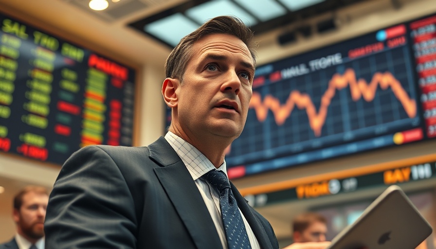 Businessman discusses Porsche stock delisting at stock exchange.