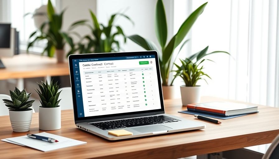 Modern workspace showcasing AI contract management for small businesses.