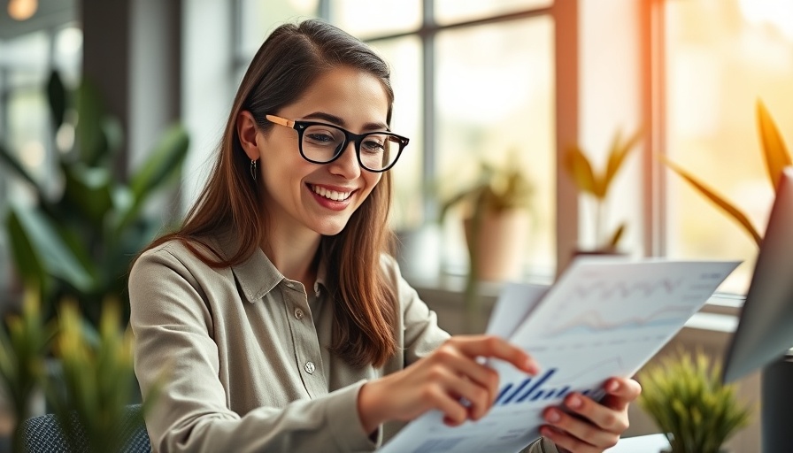 Woman confidently analyzing financial forecasting data for startups.