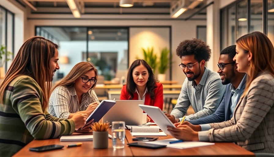 Office scene illustrating the impact of empowering employees with internal side hustles.