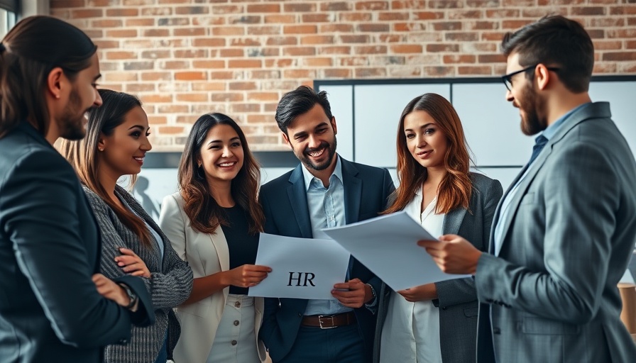 Professionals engaging with HR manager, office setting, boosting employee engagement.