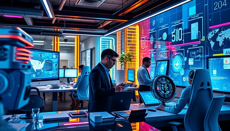 Digital transformation services scene with professionals collaborating.